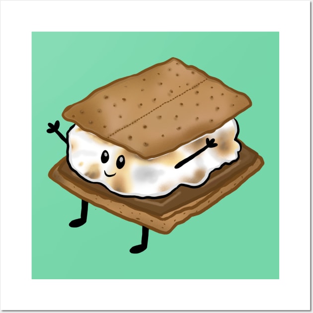 Smores Cartoon Character Wall Art by RoserinArt